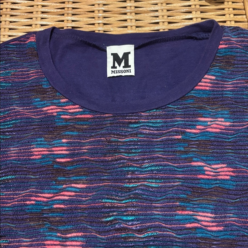 Missoni Purple Multicolor Ripple Knit Dress